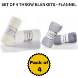 Ultra Soft Flannel Blanket / Throw Set - 200 GSM - 120 x 150 cm