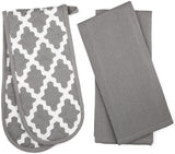 Oven Glove & Kitchen Tea Towels - Set of 3