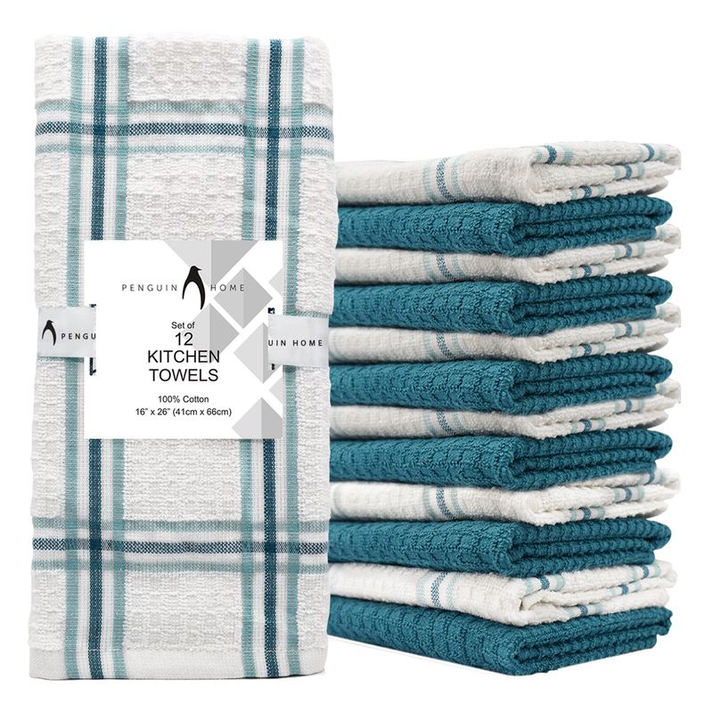 Kitchen Tea Towels - Pure Cotton - Pack of 12