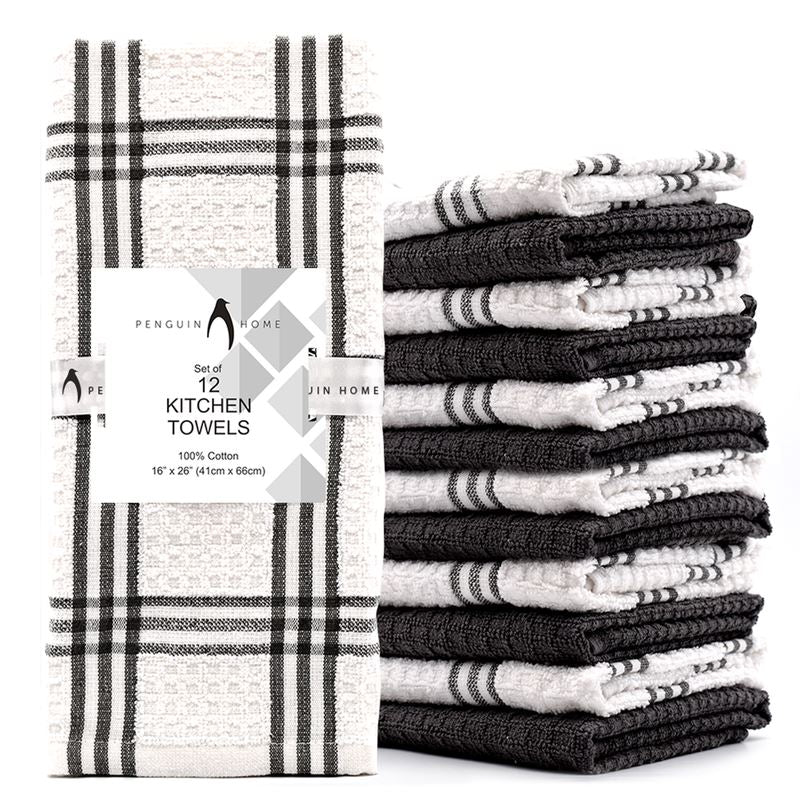 Kitchen Tea Towels - Pure Cotton - Pack of 12