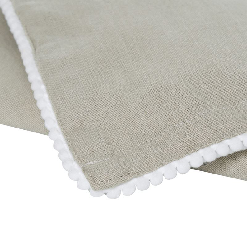 Reusable Cotton Napkin with Four Side Pom Pom Lace design (185 GSM)