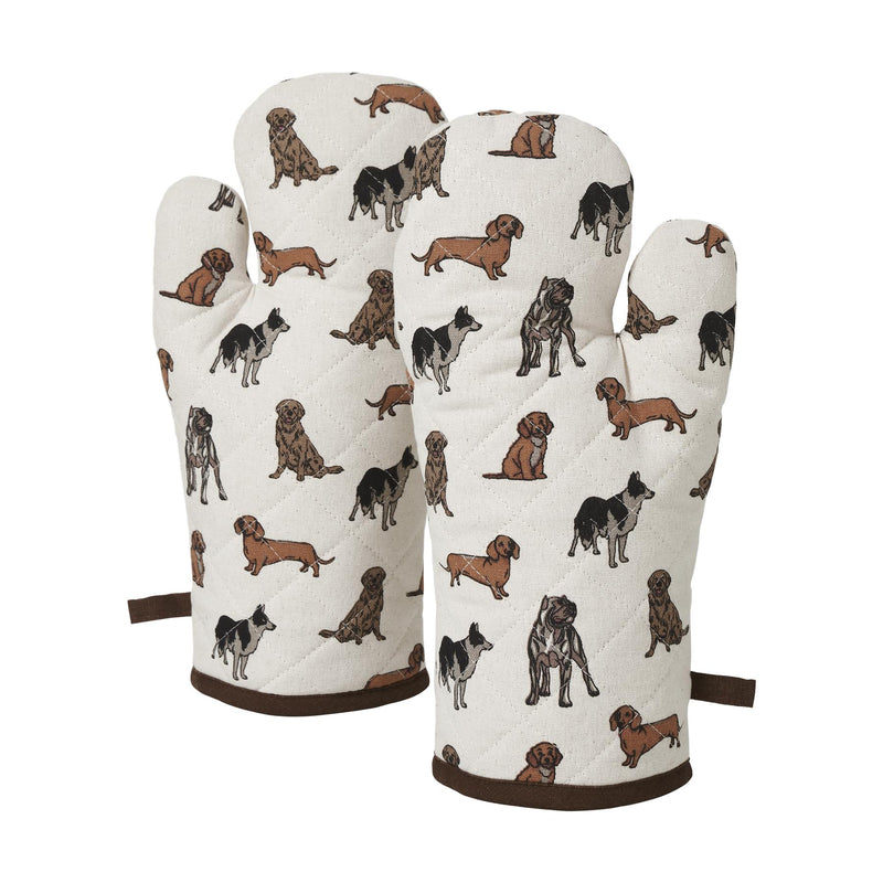 Set of 6 Kitchen Set - Tea Towels, Double Oven Gloves, Oven Gloves & Apron