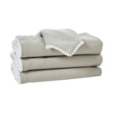 Reusable Cotton Napkin with Four Side Pom Pom Lace design (185 GSM)