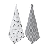 Set of 6 Kitchen Set - Tea Towels, Double Oven Gloves, Oven Gloves & Apron