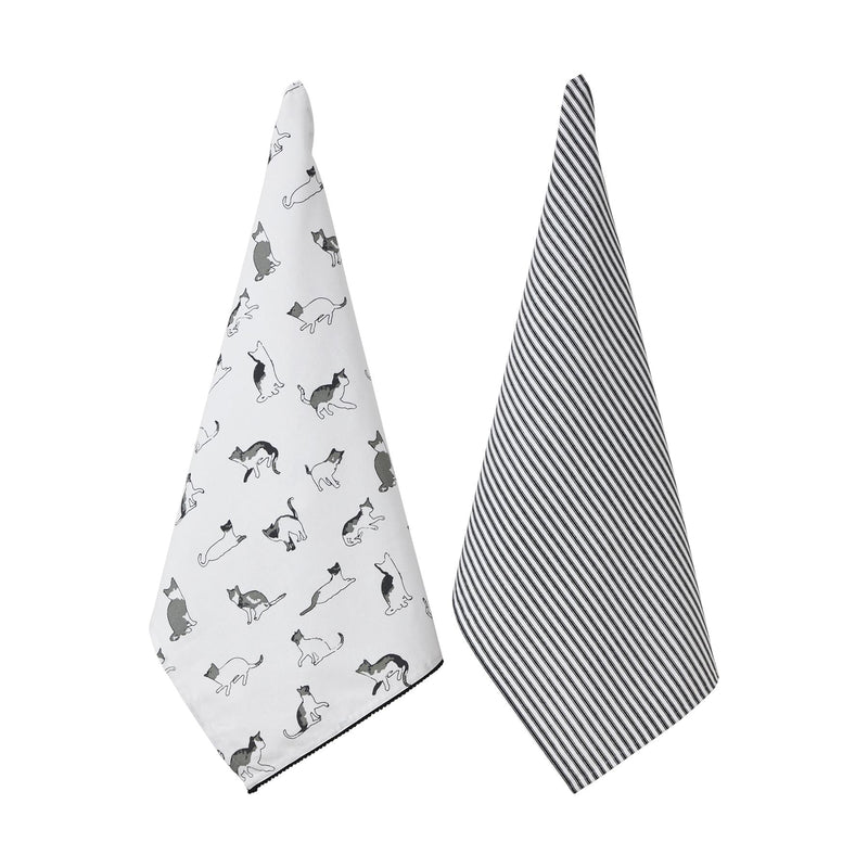 Set of 6 Kitchen Set - Tea Towels, Double Oven Gloves, Oven Gloves & Apron