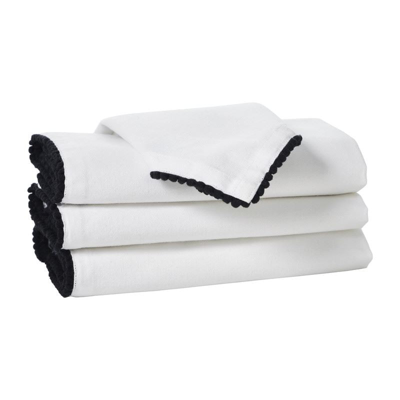 Reusable Cotton Napkin with Four Side Pom Pom Lace design (185 GSM)