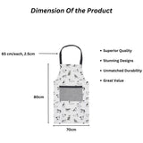 Chef Quality  Apron With  Thokka Print  Plain woven contrast color pocket