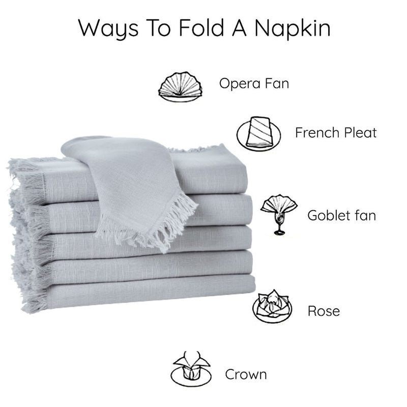 Buy Reusable Cotton Napkin with fringes design (185 GSM) Online