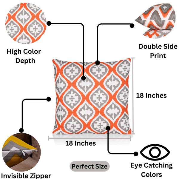 Ikat Printed Double Sided Cushion Covers