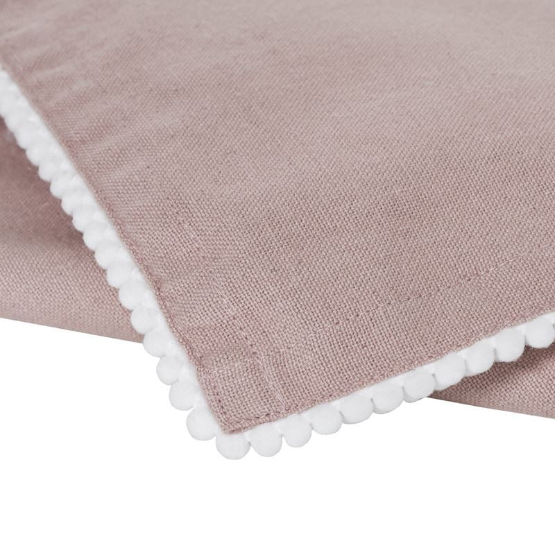 Reusable Cotton Napkin with Four Side Pom Pom Lace design (185 GSM)