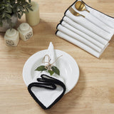 Reusable Cotton Napkin with Four Side Pom Pom Lace design (185 GSM)