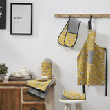 Set of 6 Kitchen Set - Tea Towels, Double Oven Gloves, Oven Gloves & Apron