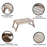 Breakfast Bed Tray - Foldable & Sturdy Mango Wood