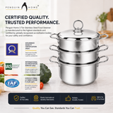 Penguin_Home_3_Tier_Stainless_Steel_Food_Steamer_Pan_Set_Induction_Safe_5