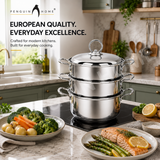 Penguin_Home_3_Tier_Stainless_Steel_Food_Steamer_Pan_Set_Induction_Safe_6