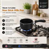 Penguin Home Stainless Steel Milk Pan with Pouring Lips, Induction Compatible Saucepan, Versatile Cooking Pot for Milk, Sauces & Heating, Dishwasher Safe
