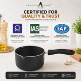 Penguin Home Stainless Steel Milk Pan with Pouring Lips, Induction Compatible Saucepan, Versatile Cooking Pot for Milk, Sauces & Heating, Dishwasher Safe