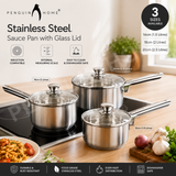 Penguin_Home_Saucepan_Stainless_Steel_Sauce_Pan_with_Glass_Lid_Induction_Safe_Saucepan_Set_with_Double_Pouring_Lips_Dishwasher_Safe_1