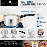 Penguin_Home_Stainless_Steel_Milk_Pan_with_Bakelite_Handle_Saucepan_Small_Milk_Pot_14cm_1_Litre_1_1