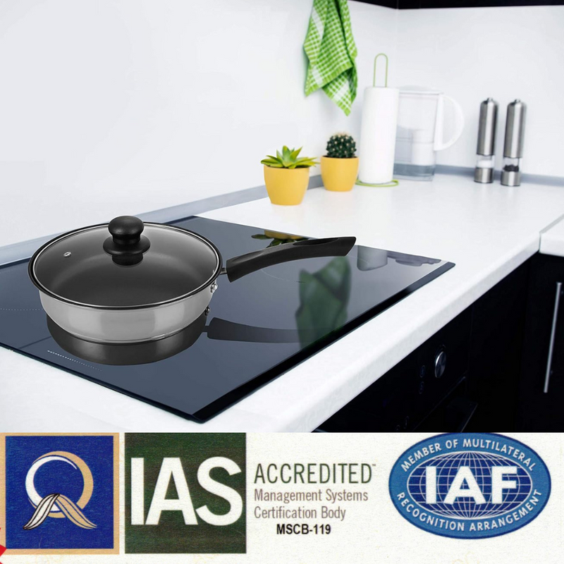 Stainless Steel Saute Pans with Glass Lid
