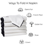 Reusable Cotton Napkin with Four Side Pom Pom Lace design (185 GSM)