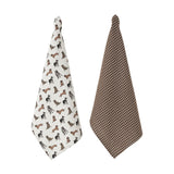 Set of 6 Kitchen Set - Tea Towels, Double Oven Gloves, Oven Gloves & Apron
