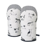 Set of 6 Kitchen Set - Tea Towels, Double Oven Gloves, Oven Gloves & Apron