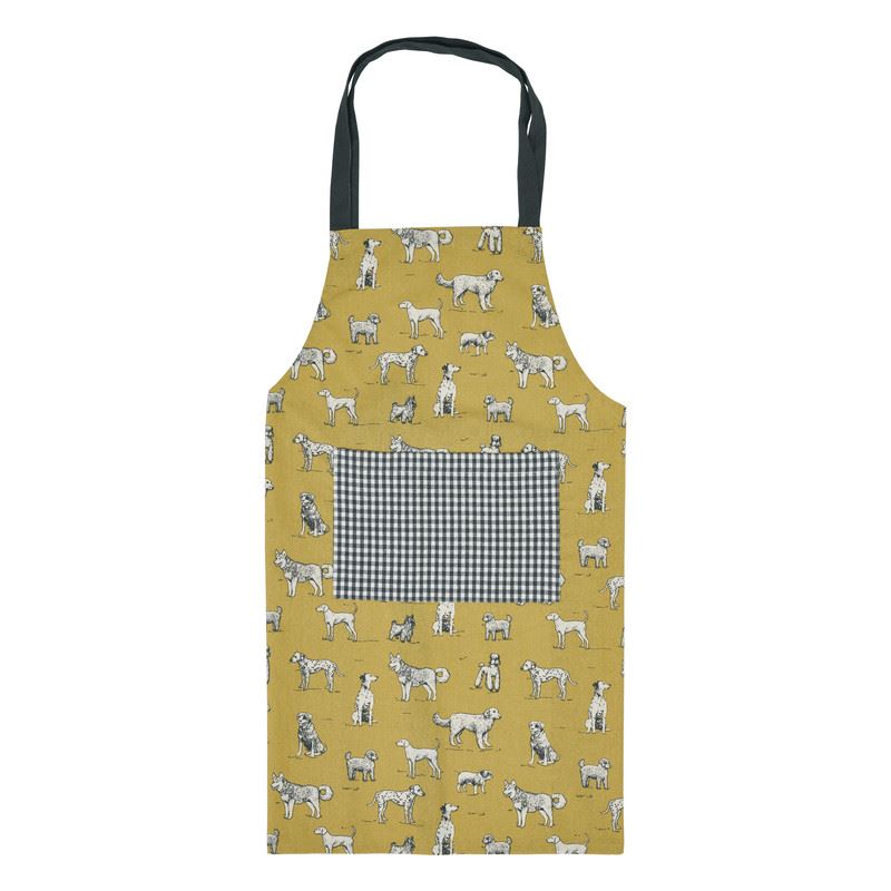 Chef Quality  Apron With  Thokka Print  Plain woven contrast color pocket