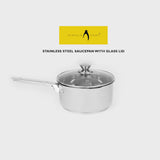 Stainless Steel Sauce Pan with Glass Lid