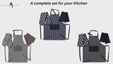 Apron, Oven Mitt & Kitchen Tea Towels Set - Pack of 4