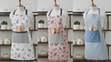 Chef Quality  Apron With  Thokka Print  Plain woven contrast color pocket