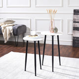 Penguin Home® Set aus 2 runden Beistelltischen mit weißer Marmorplatte