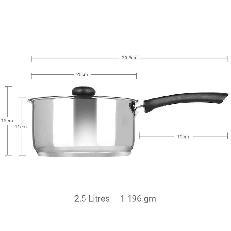 Stainless Steel Sauce Pan with Glass Lid