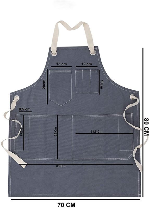 Denim Kitchen Apron - Stone Washed Cotton - 80 x 70 cm