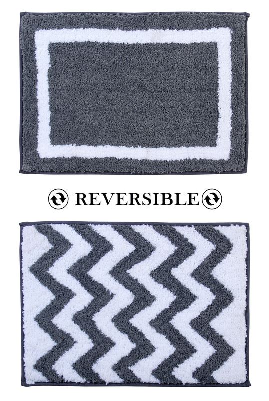 Reversible Bath Mat - Non Slip Microfibre Tufted