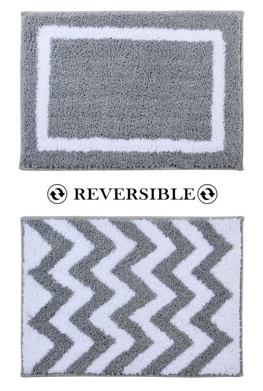 Reversible Bath Mat - Non Slip Microfibre Tufted