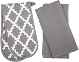 Apron, Oven Mitt & Kitchen Tea Towels Set - Pack of 4