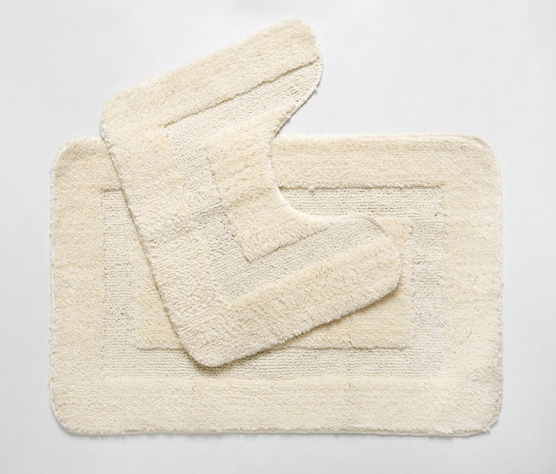 Bath mat and Contour Set - Non Slip Microfibre Plush Soft