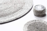 Placemats, Coasters & Napkin Rings Set - Handcrafted Glass Beaded