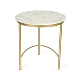Nesting Coffee Side Tables - Round shaped Marble Top with Steel Frame