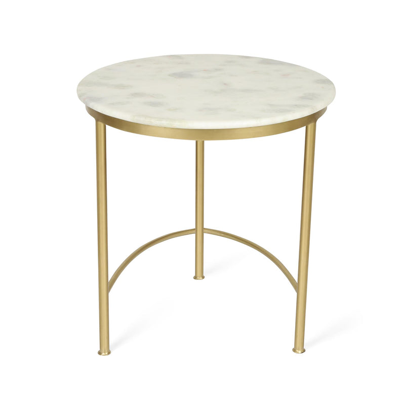 Nesting Coffee Side Tables - Round shaped Marble Top with Steel Frame
