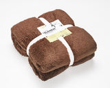 Solid Sherpa Blanket - Ultra Soft Warm & Fluffy - Size - Double