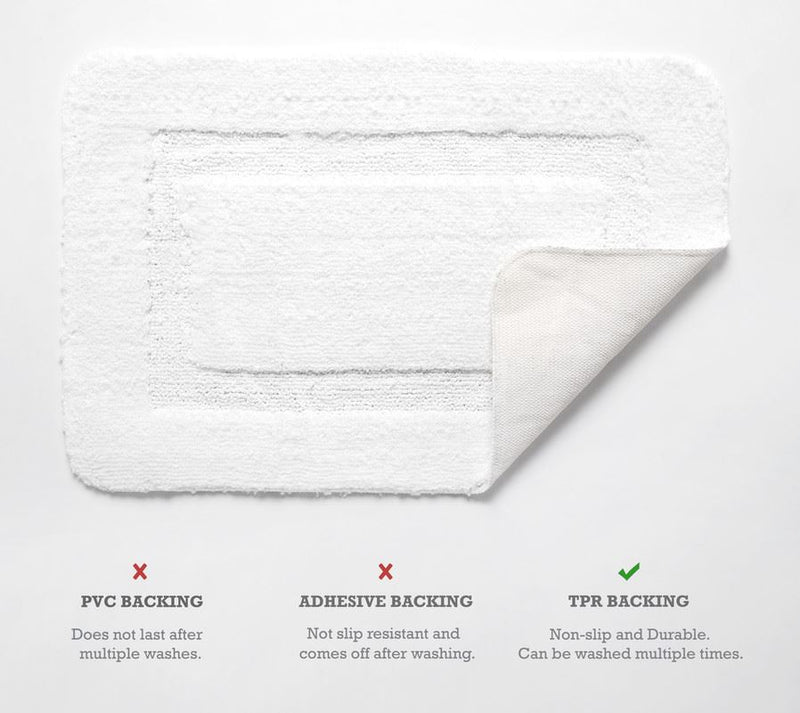 Bath mat and Contour Set - Non Slip Microfibre Plush Soft