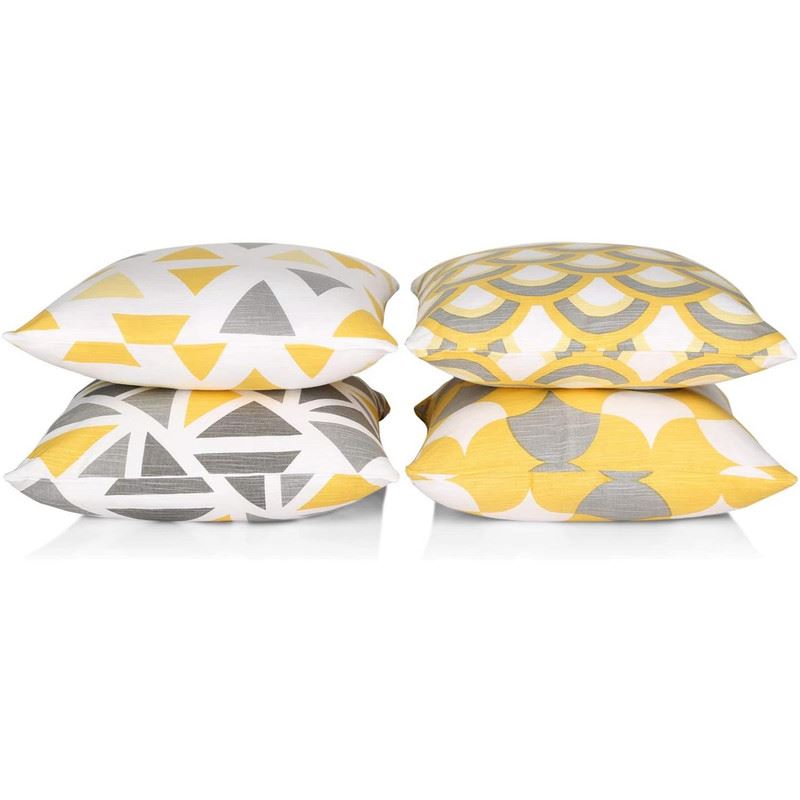 Pack of 4 Abstract Double Sided Cushion Covers