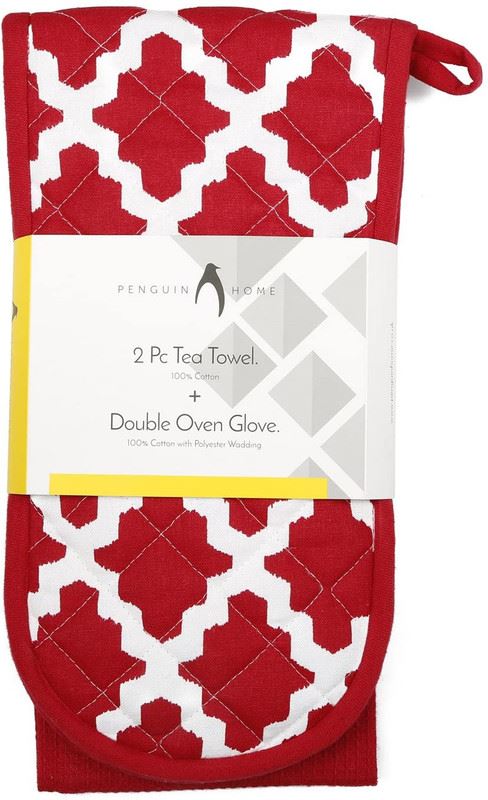 Oven Glove & Kitchen Tea Towels - Set of 3