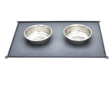 Feeding Mat with 2 Pet Bowls