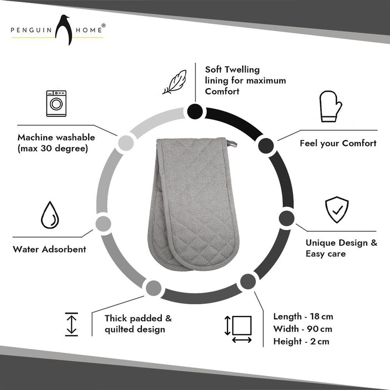 Oven Glove & Kitchen Tea Towels - Set of 3