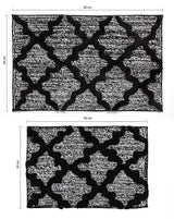 Bath Mats - Set of 2 - Quatrefoil Design - Non Slip Microfibre Plush Soft