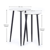 Penguin Home® Set of 2 Round White Marble Top Side Tables