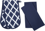 Apron, Oven Mitt & Kitchen Tea Towels Set - Pack of 4